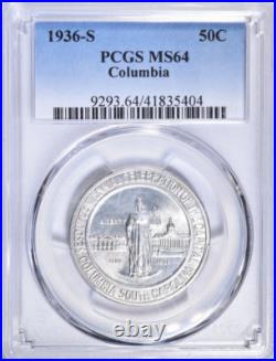 1936-s Columbia Half Dollar Commemorative Nice Problem-free Original Pcgs Ms64