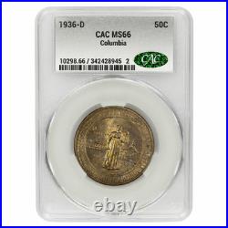 1936D Columbia Commemorative Half Dollar 50C CACG MS 66