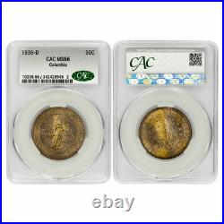 1936D Columbia Commemorative Half Dollar 50C CACG MS 66
