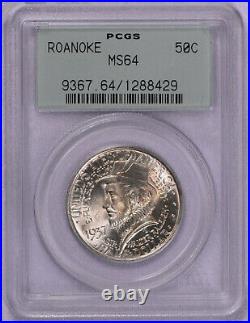 1937 50c PCGS MS 64 Roanoke Commemorative Half Dollar OGH Tab Toning
