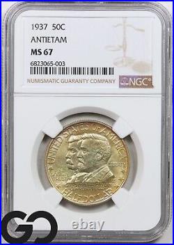 1937 Antietam Commemorative Half Dollar NGC MS-67 Gorgeous Golden Toning