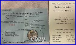 1937 Antietam Commemorative Half Dollar / Original Receipt & Card