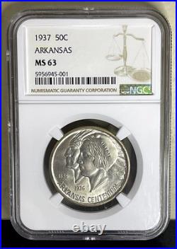 1937 Arkansas Commemorative Half Dollar NGC MS63 Superior Strike