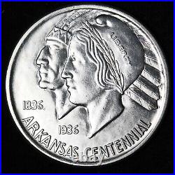 1937 Arkansas Silver Half Dollar GEM BU UNCIRCULATED MS E239 SABH