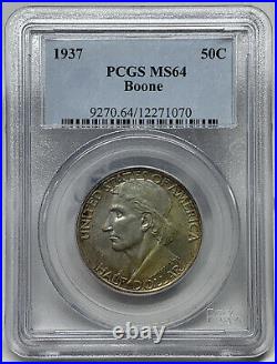 1937 Boone Silver Commemorative Half Dollar Graded Ms64 In Pcgs