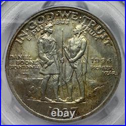 1937 Boone Silver Commemorative Half Dollar Graded Ms64 In Pcgs