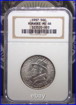 1937 Commemorative ROANOKE Half Dollar 50c NGC MS66 #003 Gem BU ECC&C, Inc