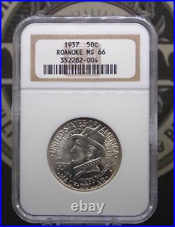 1937 Commemorative ROANOKE Silver Half Dollar 50c NGC MS66 #004 BU ECC&C, Inc