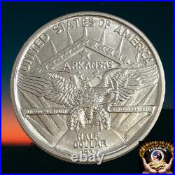 1937 D Arkansas Commemorative Half Dollar 50c Choice Gem AU Almost Uncirculated