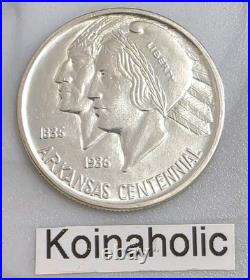 1937 D Arkansas Commemorative Half Dollar 50c Choice Gem AU Almost Uncirculated