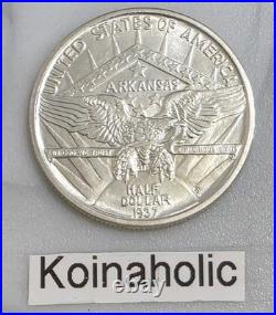 1937 D Arkansas Commemorative Half Dollar 50c Choice Gem AU Almost Uncirculated