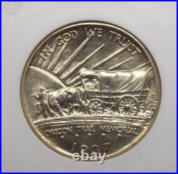 1937 D Commemorative OREGON TRAIL Half Dollar 50c ANACS MS64 #556 BU ECC&C