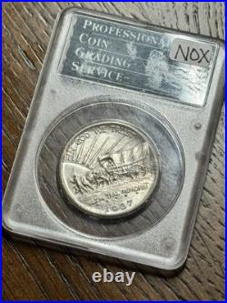 1937 D Oregon Trail Commemorative Half Dollar PCGS MS63 OGH RATTLER Coin (3422)