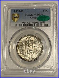 1937 D Oregon Trail Commemorative Half Dollar Silver US Coin PCGS CAC MS 67+