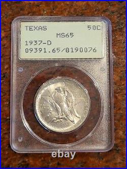 1937 D Texas Silver Commemorative Half Dollar Pcgs Graded Ms65-ships Free