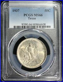 1937 P Texas Commemorative Silver Half Dollar PCGS MS66 High Grade Lustrous Coin