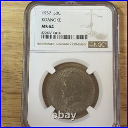 1937 Roanoke 50C Silver Commemorative Half Dollar NGC MS64
