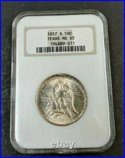 1937 S 50c Texas Silver Commemorative Half Dollar NGC MS 65 K127