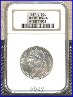 1937 S Silver Half Dollar Boone NGC MS 64