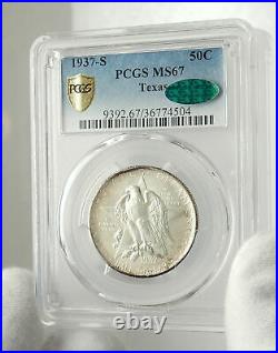 1937 S TEXAS Independence Commemorative Silver Half Dollar Coin PCGS MS i76467