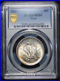 1937 Texas Commemorative Half Dollar Pcgs Ms 66 Great Silvery Luster With A Bit