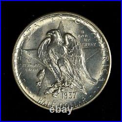 1937-s 50c Texas Commemorative Silver Half Dollar High End Bu Coin