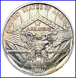 1937-s Arkansas Commemorative Half Dollar, Uncirculated, Toned & Good Luster