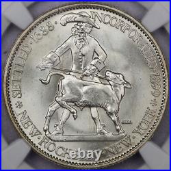 1938 50c New Rochelle Commemorative Half Dollar NGC MS 65+