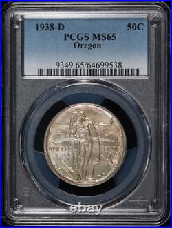 1938-D Oregon Commem Half Dollar PCGS MS65 Nice Eye Appeal Nice Strike