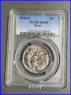1938 D Texas Commemorative Half Dollar PCGS MS 65 Uncirculated Nice Toning