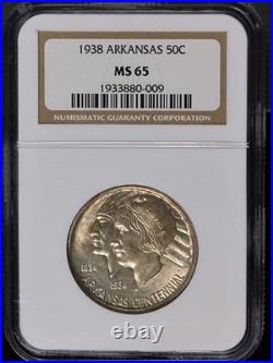 1938-P Arkansas Commem Half Dollar NGC MS65 Nice Luster Nice Strike