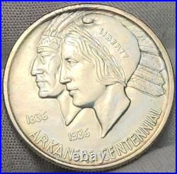 1938 P Arkansas Commemorative Half Dollar, Low Mintage Of 3,155, Unc BU, CHARK2