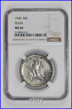1938 Texas Commemorative Half Dollar Ngc Ms64
