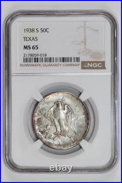 1938-s Texas Commemorative Half Dollar Ngc Ms65