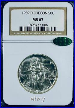 1939-D Oregon Trail Silver Commemorative Half Dollar NGC MS-67 CAC