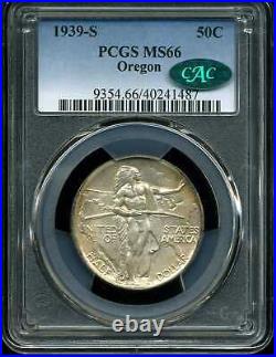 1939-S 50C Oregon Commemorative Half Dollar MS66 PCGS CAC 40241487