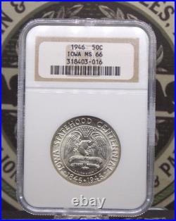 1946 Commemorative IOWA Half Dollar 50c NGC MS66 #016 Gem Unc BU ECC&C, Inc