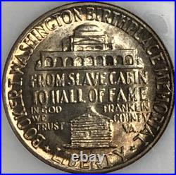 1946 D 50C NGC MS66+ Booker T. WASHINGTON? Stunning Beautiful Toning Obv/Rev