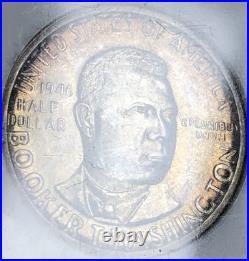 1946 D 50C NGC MS66+ Booker T. WASHINGTON? Stunning Beautiful Toning Obv/Rev