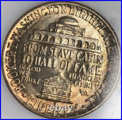 1946 D 50C NGC MS66+ Booker T. WASHINGTON? Stunning Beautiful Toning Obv/Rev