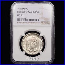 1946-D Booker T Washington Commem Half Dollar 50c NGC GRADED MS66