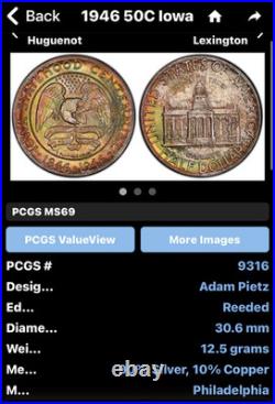 1946 Iowa Centennial Half Dollar Original Encapsulation -extremely Rare Find