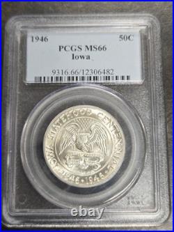 1946 Iowa Centennial Silver Commemorative Half Dollar 50C MS 66 PCGS