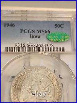 1946 Iowa Commemorative Half Dollar 50c PCGS MS66 CAC-SEE STORE WW2 MEDALS 1946 Iowa Commemorative Half Dollar 50c PCGS MS66 CAC-SEE STORE WW2 MEDALS