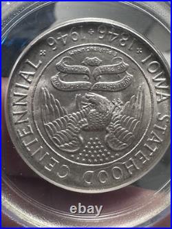 1946 Iowa Commemorative Silver Half Dollar PCGS MS65 Lot #827