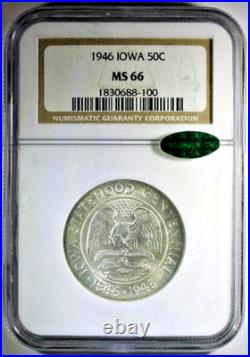 1946 Iowa Silver Commemorative Half Dollar NGC MS-66 CAC Mint State 66 CAC