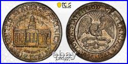 1946 Iowa Statehood Centennial Half PCGS MS67. Original Diagonal Tab Toning 1946 Iowa Statehood Centennial Half PCGS MS67. Original Diagonal Tab Toning