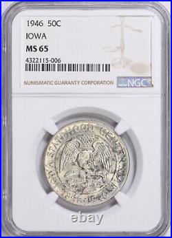 1946 NGC MS 65 Iowa Silver Commemorative Half Dollar