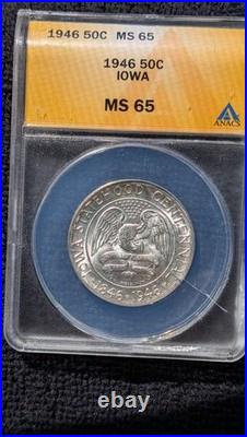 1946 P Iowa Centennial Commemorative Half Dollar ANACS MS-65