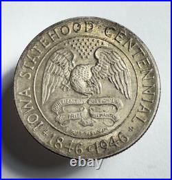 1946 US Mint silver half dollar, Iowa Statehood Centennial Commemorative -1017
